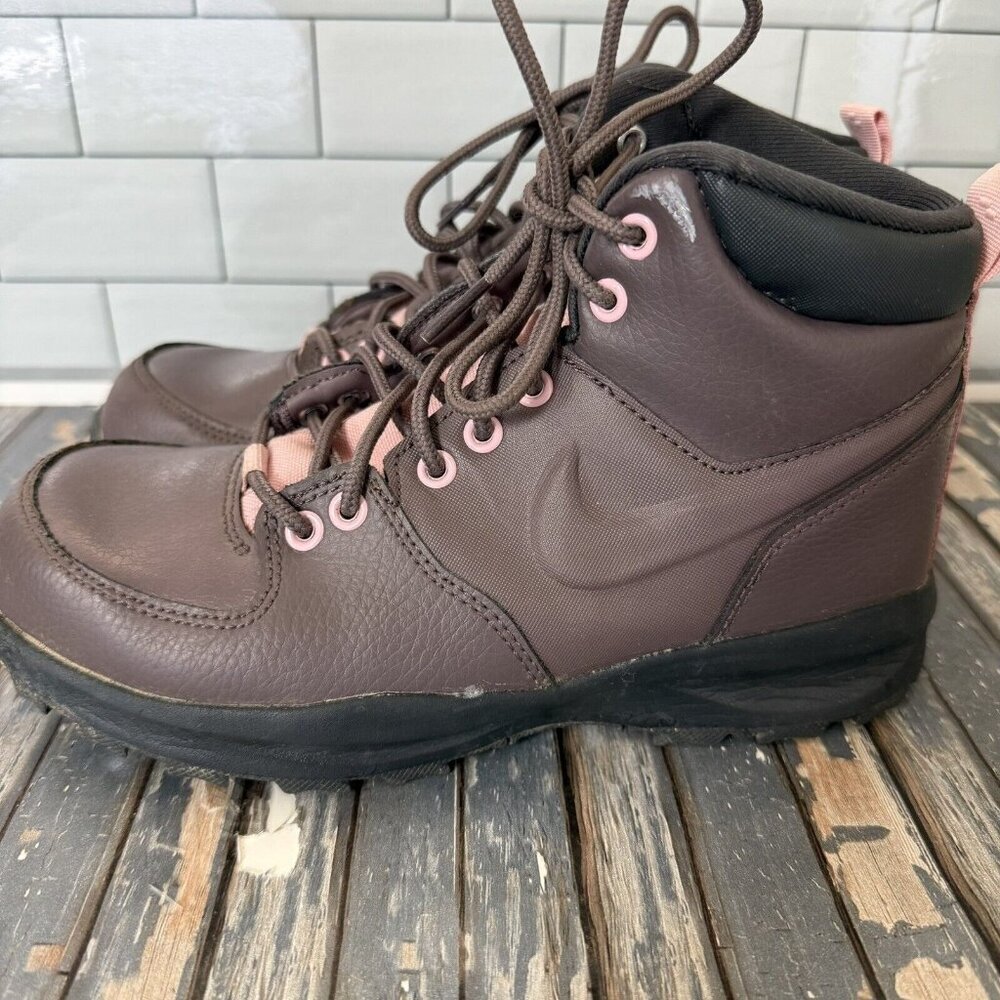 Nike Manoa LTR Shoes Boots BQ5372-200 Pink Brown Girls Size 5Y